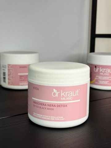 Чорна маска Detox з активним карбоном і очищувальною глиною / Detox black mask / Dr.Kraut 500 мл K1036 фото