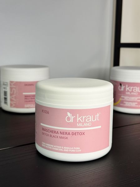 Чорна маска Detox з активним карбоном і очищувальною глиною / Detox black mask / Dr.Kraut 500 мл K1036 фото