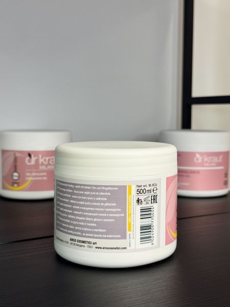 Скраб-ексфоліант з календулою / Exfoliating clay scrub with calendula / Dr.Kraut 500 мл DK1045 фото