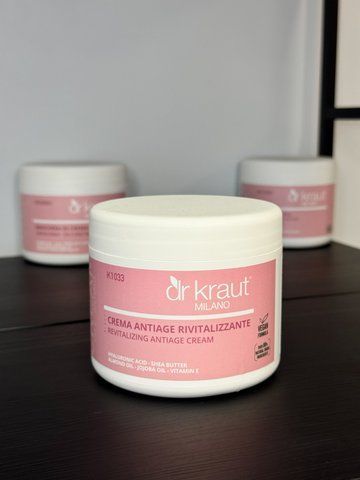 Ревіталізуючий антивіковий крем для обличчя з гіалуроновою кислотою та вітаміном Е / Revitalizing Antiage Cream / Dr.Kraut 500 мл K1033 фото